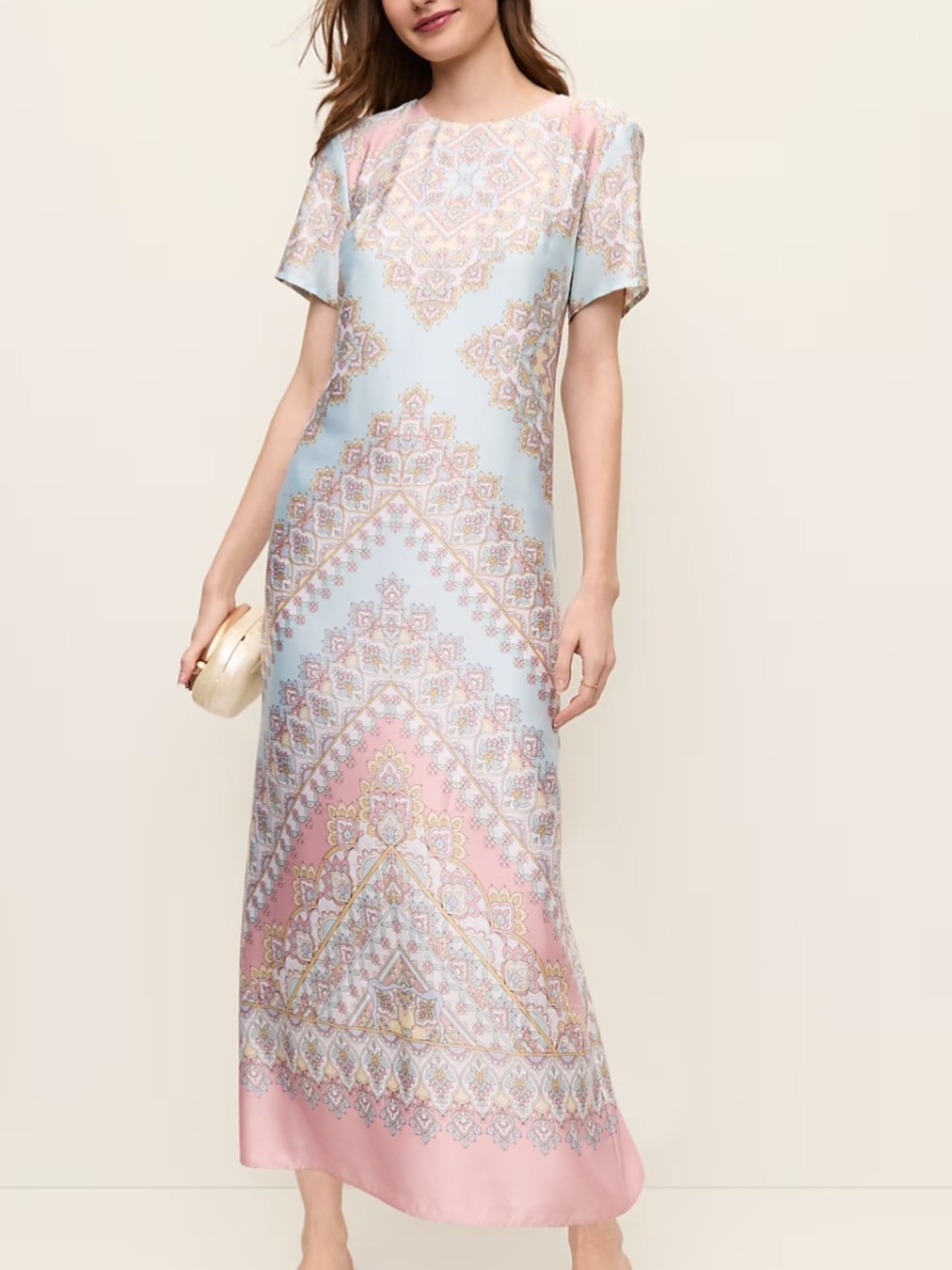 Ann Taylor Satin Pasley Maxin Dress